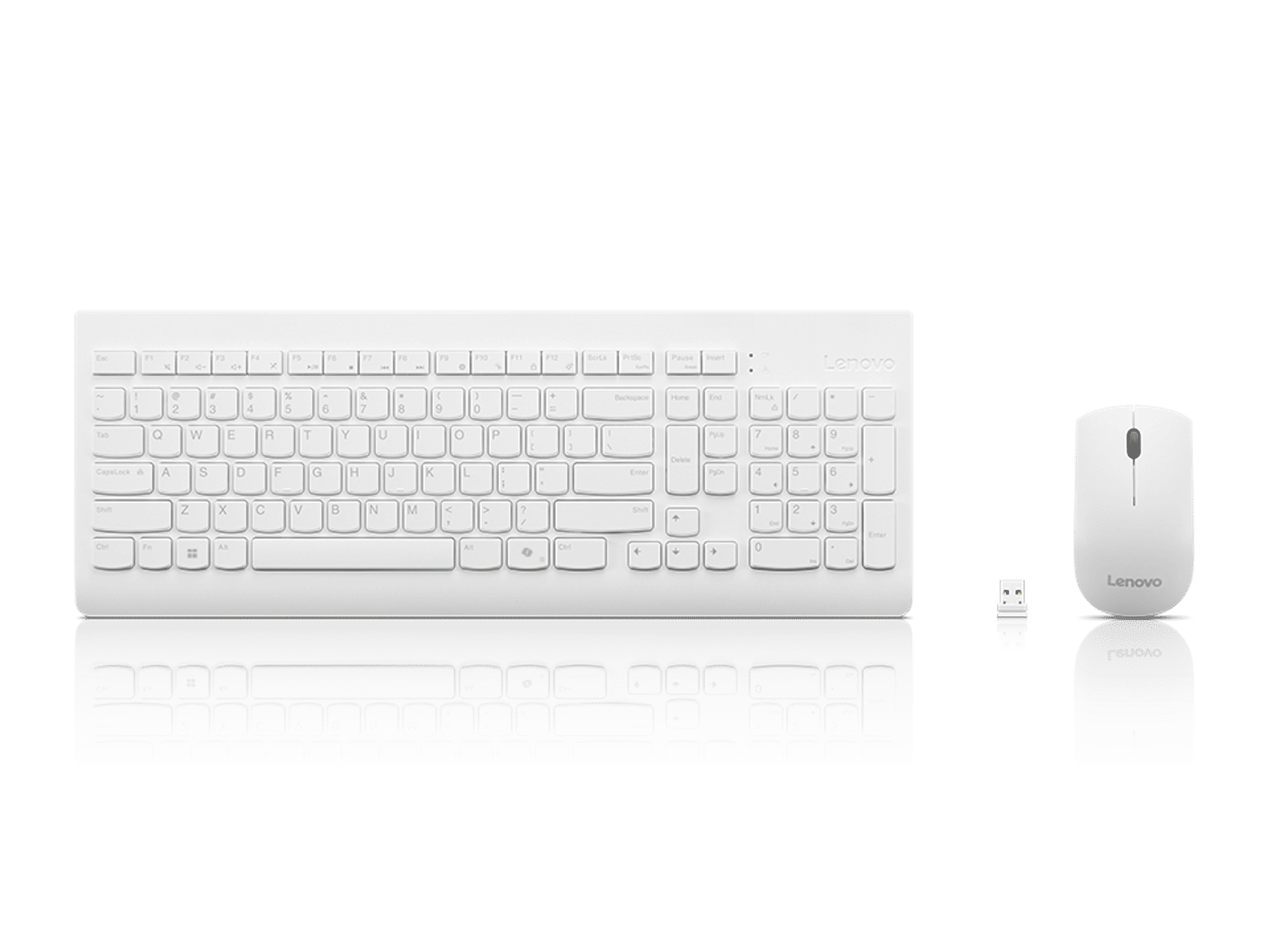 Lenovo 510 Wireless Combo Keyboard & Mouse (White) - Arabic 253