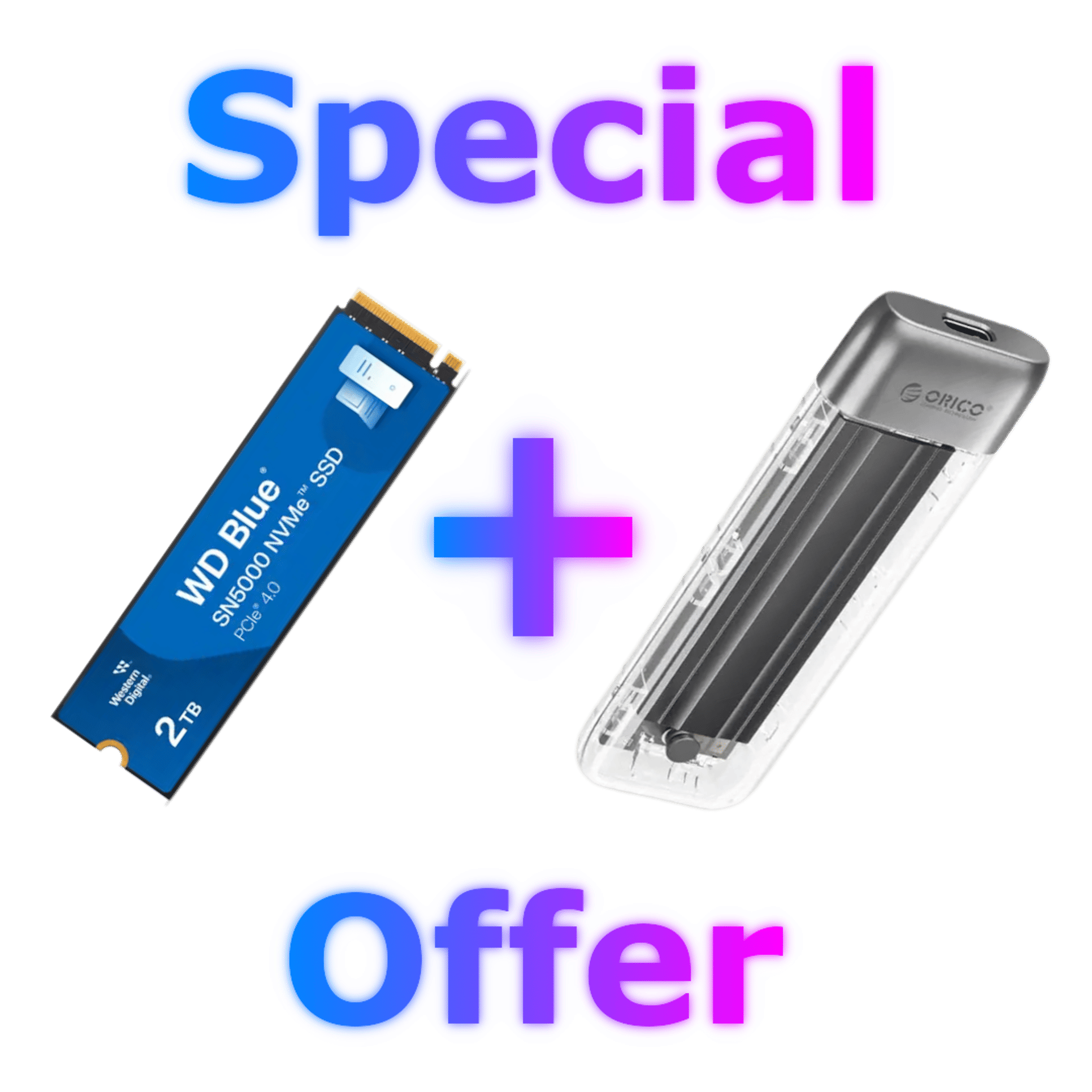 WD Blue SN5000 NVMe SSD 2TB + ORICO 10Gbps M.2 NVMe SSD Enclosure Offer — image 1