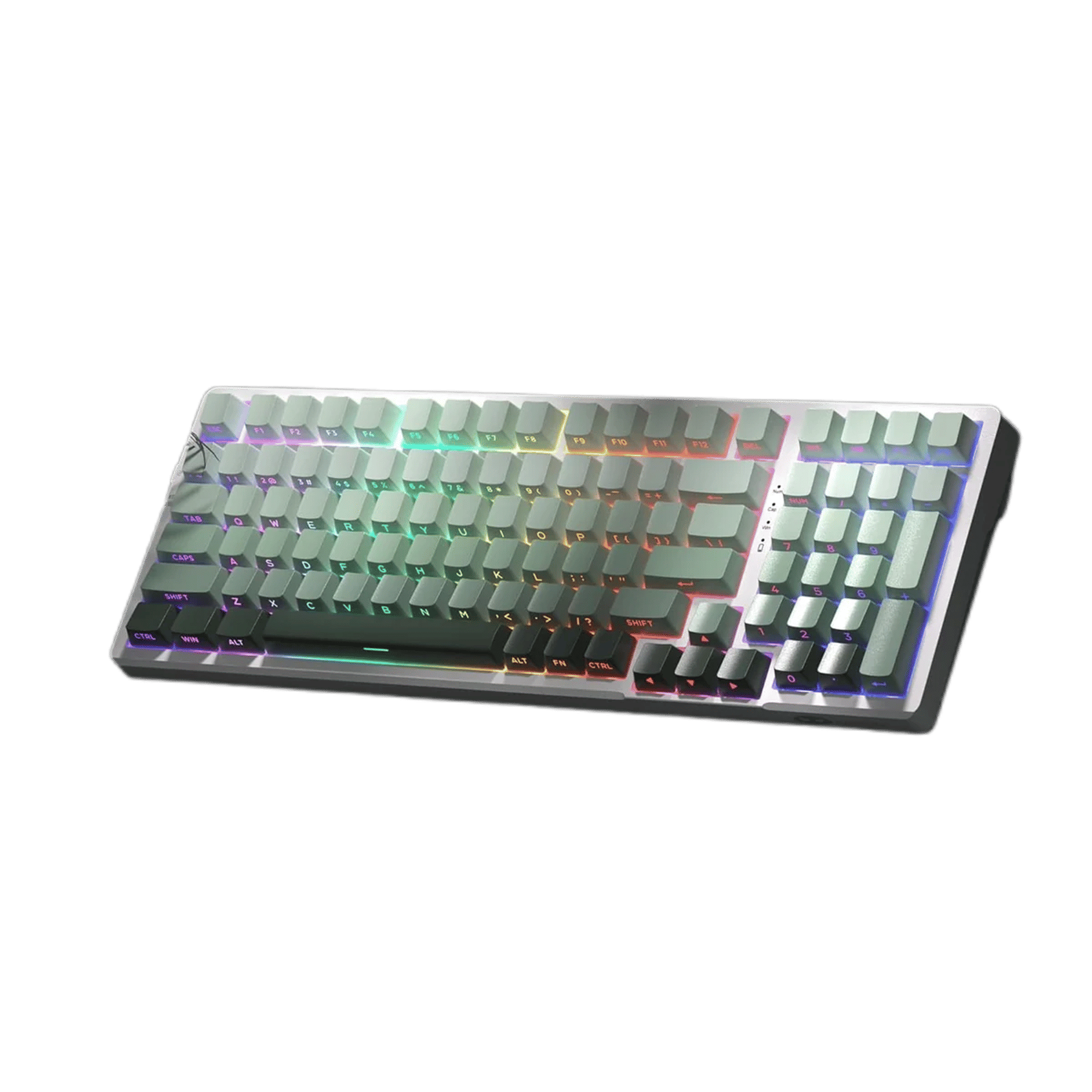 Magegee Light100 White green (Side Printed PBT Keycaps) Mechanical Gaming Keyboard — image 1