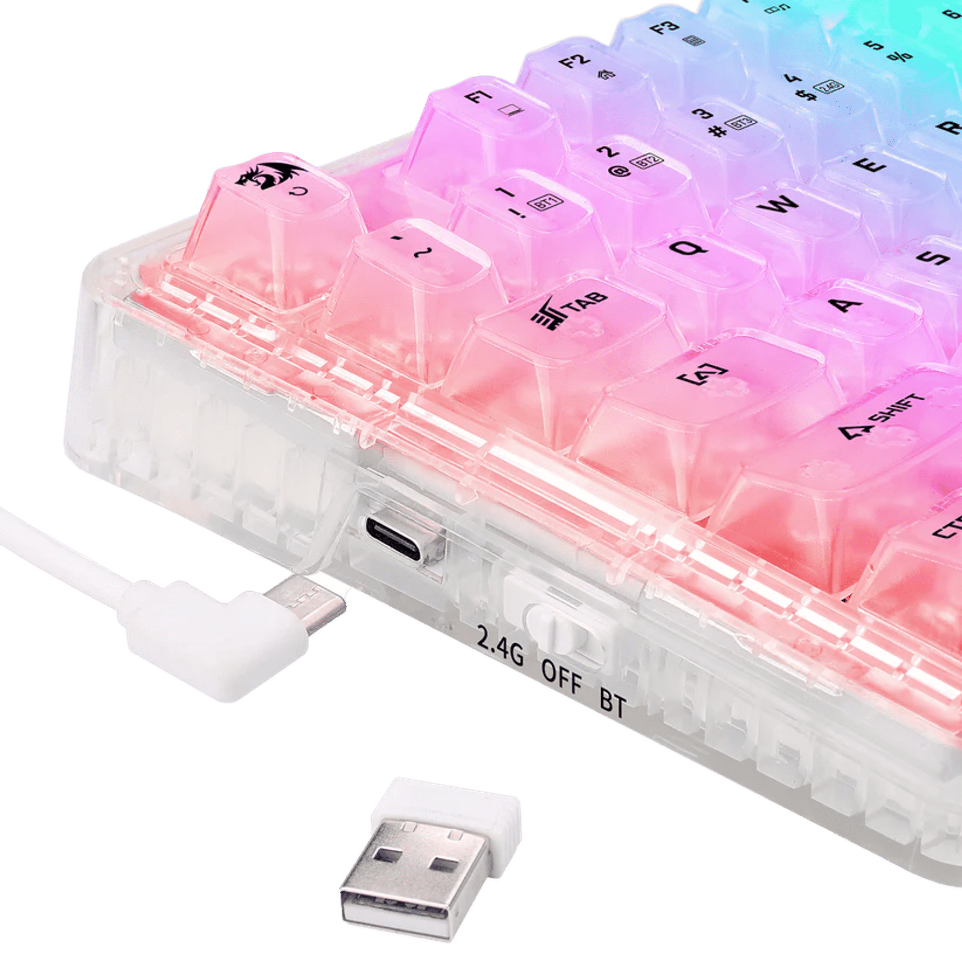 Redragon ELF PRO K649 Wireless Transparent Keyboard — image 3